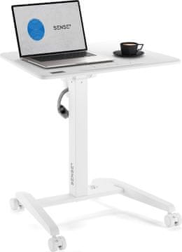 SENSE7 Mobilna pisalna miza z nastavljivo višino in nagibom, bela