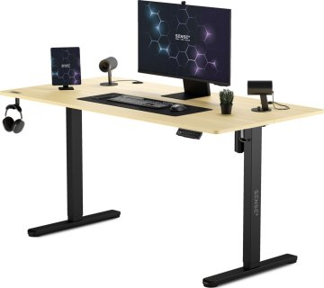 SENSE7 Električna miza nastavljiva po višini Nojo 140x70 cm, bor, črna