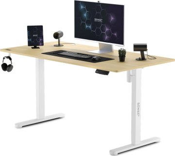 SENSE7 Električna miza nastavljiva po višini Nojo 140x70 cm, bela