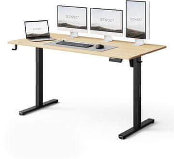 SENSE7 Električna pisalna miza NOJO LIGHT 140x70 cm, bor, nastavljiva višina