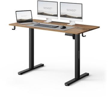 SENSE7 Električna pisalna miza NOJO LIGHT 120x60 cm, nastavljiva višina, črna hrast