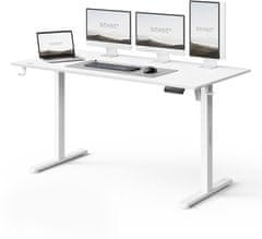 SENSE7 Električna pisalna miza NOJO Light, 140x70 cm, bela