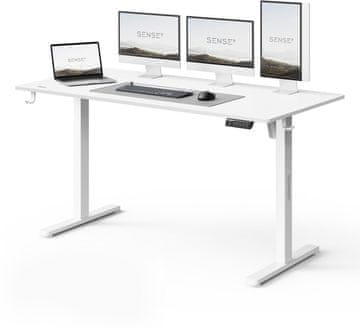 SENSE7 Električna pisalna miza NOJO Light, 140x70 cm, bela