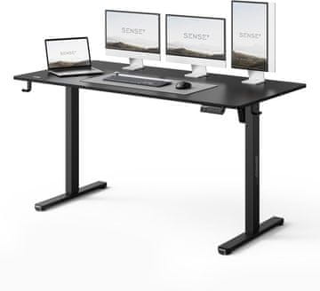 SENSE7 Električna pisalna miza NOJO Light, 140x70 cm, črna, nastavljiva višina