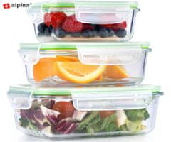 Alpina komplet posod za shranjevanje živil, 3x posoda, 370/640/1050 ml
