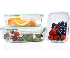 Alpina komplet posod za shranjevanje živil, 3x posoda, 370/640/1050 ml