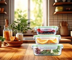 Alpina komplet posod za shranjevanje živil, 3x posoda, 370/640/1050 ml