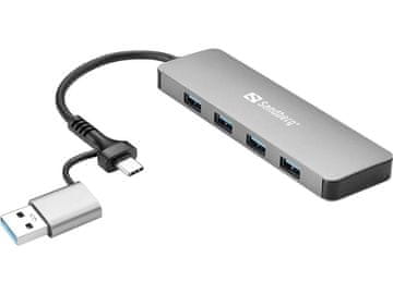 Sandberg USB-C/A na 4xUSB 3.0 razdelilec