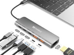 Sandberg USB-C docking postaja HDMI + 2xUSB-A + 2