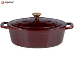 Alpina litoželezni lonec, 5L, 33x25x11cm, rdeč