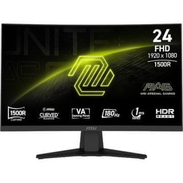 MSI MAG 244C monitor, 59,95cm (23,6), FHD, VA, 180Hz, 1ms, ukrivljen (9S6-3BB31H-027)