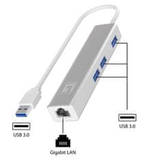 Level One USB->RJ45 kombiniran adapter USB-0503 Gigabit + 3xUSB HUB
