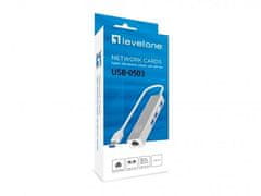 Level One USB->RJ45 kombiniran adapter USB-0503 Gigabit + 3xUSB HUB