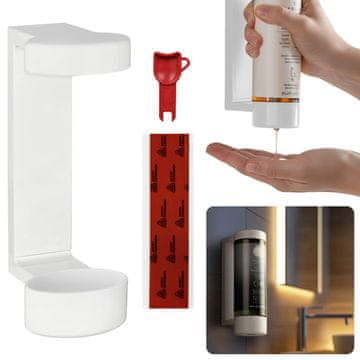 sarcia.eu Beli stenski držalo za steklenice, držalo za tekoče milo, držalo za gel, hotelski razpršilnik