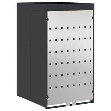 Vidaxl Shranjevanje koša z rastlinskim krovom za 240L koš Antracit