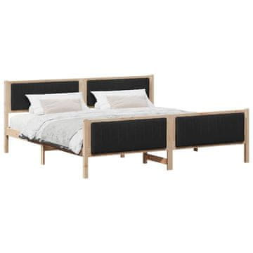 Vidaxl Kovinska posteljna konstrukcija Rjava in črna 200 x 200 cm