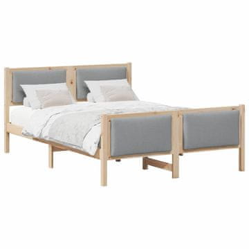 Vidaxl Konstrukcija postelje Svetlo siva 140 x 200 cm blago