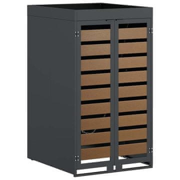 Vidaxl Shranjevanje koša z rastlinskim krovom za 240L koš Antracit