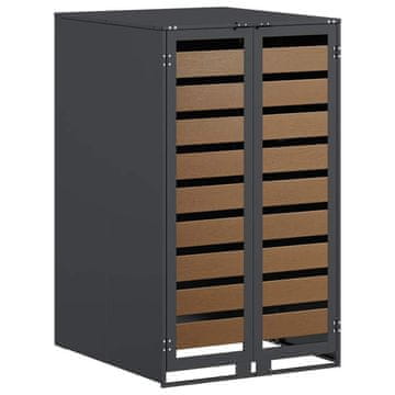 Vidaxl Shranjevanje koša s plinskim pokrovom za 240L koš Antracit