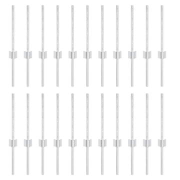 Vidaxl Steber ograje. 22 pcs srebrna 80 cm Jeklo