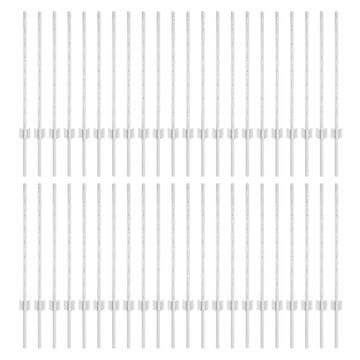 Vidaxl Ograjni stebri 44 pcs srebrna 120 cm Jeklo