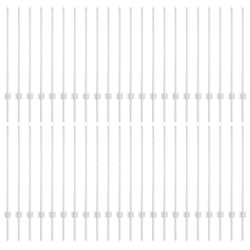Vidaxl Ograjni stebri 88 pcs srebrna 140 cm Jeklo