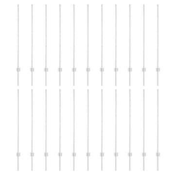 Vidaxl Ograjni stebri 44 pcs srebrna 160 cm Jeklo