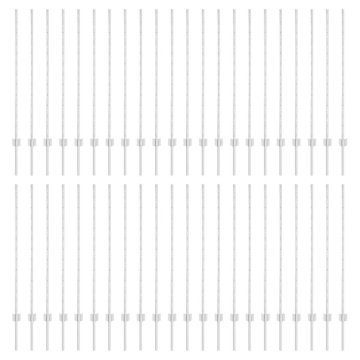 Vidaxl Ograjni stebri 88 pcs srebrna 160 cm Jeklo