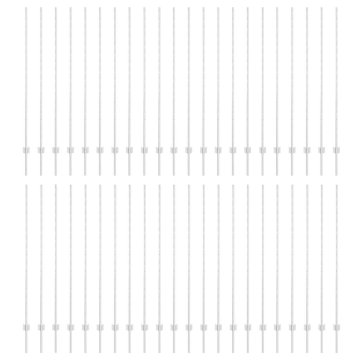 Vidaxl Ograjni stebri 88 pcs srebrna 200 cm Jeklo