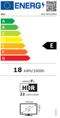 MSI Pro MP242PMG monitor 60,5cm (23,8), FHD, IPS, 120Hz, 1ms (MSIPROMP242PMG)