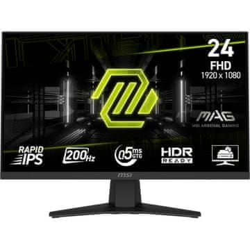 MSI MAG 244F monitor, 60,5cm (23,8), FHD, IPS, 200Hz, 0,5ms (9S6-3BC41H-012)
