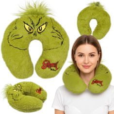 sarcia.eu Grinch Zelena, kosmata potovalna blazina, BLAZINA ZA LETALO/AVTO 32x32 cm