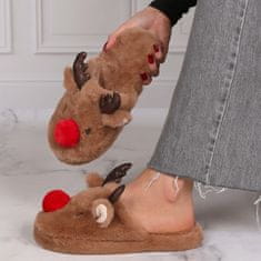 sarcia.eu Severni jelen NEKLJUVNE ženske copate za dom, TOPLE, MEHKE, KOSMATE copate za dom, praznične 36-37 EU