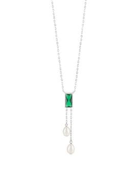 Preciosa Srebrna ogrlica s kubičnim cirkonom in biseri Eternal Spotlight 5458 66