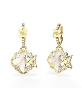 Guess Osupljivi pozlačeni uhani z obeskom v obliki divjega cvetja JUBE05583JWYGT/U