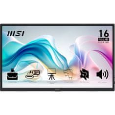 MSI Pro MP165 E6 monitor, 39,6cm (15,6), FHD, IPS, 60Hz, 4ms, prenosljiv (9S6-3PE50M-001)