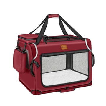 Tresko Prevozna škatla za pse in mačke 70x52x52 cm Rdeča