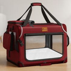 Tresko Prevozna škatla za pse in mačke 70x52x52 cm Rdeča