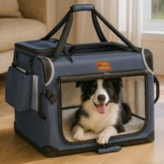 Tresko Prevozna škatla za pse in mačke 70x52x52 cm Modra