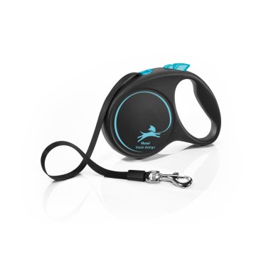 Flexi Leash Black Design M pas 5m črno-modra