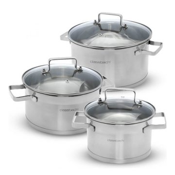 Set posode C-KTS / 6-delni / indukcija / inox, steklo