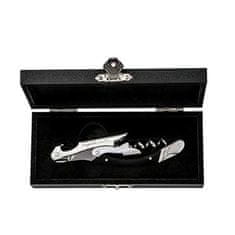 Odpirač za steklenico Luxury Line 11,5x8,5cm / črn / nerjaveče jeklo, les