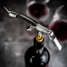 Odpirač za steklenico Luxury Line 11,5x8,5cm / črn / nerjaveče jeklo, les