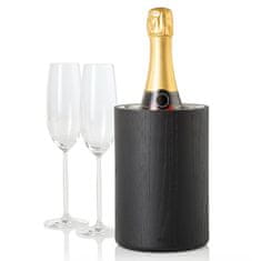 ADHOC Hladilec za steklenico Vine 13,5xh19,5cm / črn / les, inox