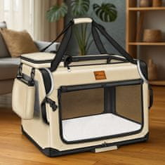 Tresko Prevozna škatla za pse in mačke 83x58x58 cm Bež