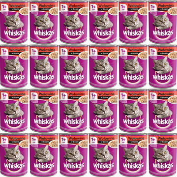 shumee WHISKAS mokra hrana za mačke z govedino v omaki za odrasle - 24 x 400 g
