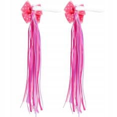 Korbi Okrasni trakovi za krmilo kolesa – roza z ljubko pentljo, popolni za deklice!