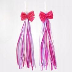 Korbi Okrasni trakovi za krmilo kolesa – roza z ljubko pentljo, popolni za deklice!