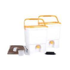 Bokashki Organko komplet dveh kompostnikov, 2×16 L, belo/rumena (102639)