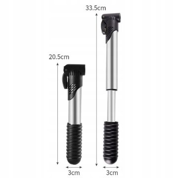 Korbi Mini teleskopska ročna kolesarska tlačilka – priročna, 20 cm z ventilom!